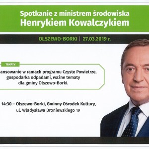 Minister Kowalczyk odwiedzi Olszewo-Borki