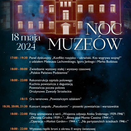 Noc Muzeów 2024 w Muzeum Żołnierzy Wyklętych w Ostrołęce (program)