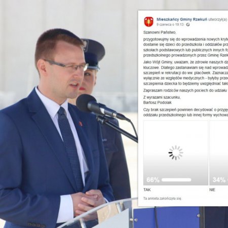 Kuriozum na Facebooku. Ankieta wójta gminy Rzekuń o szczepionkach zmieniła się w bitwę! Oto WYNIKI