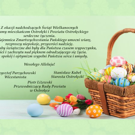 Życzenia Wielkanocne od Zarządu i Rady Powiatu Ostrołęckiego