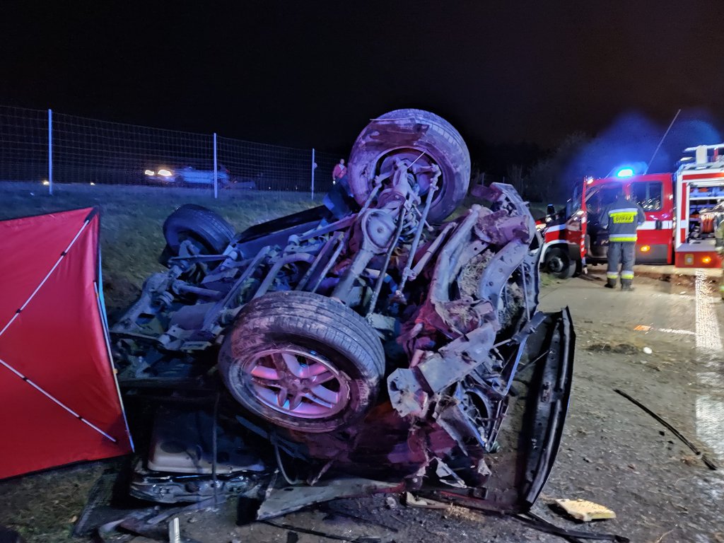 Wypadek na S8 miejscowości Turzyn, fot. KPP Wyszków