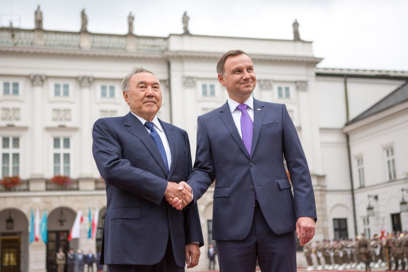 Powitanie prezydenta Kazachstanu Nursułtana Nazarbajewa fot. Krzysztof Sitkowski / KPRP