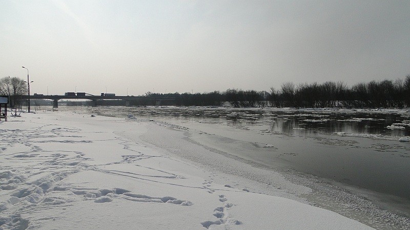 Brzeg Narwi w środę, 23. lutego (fot. P. Nadwodna)