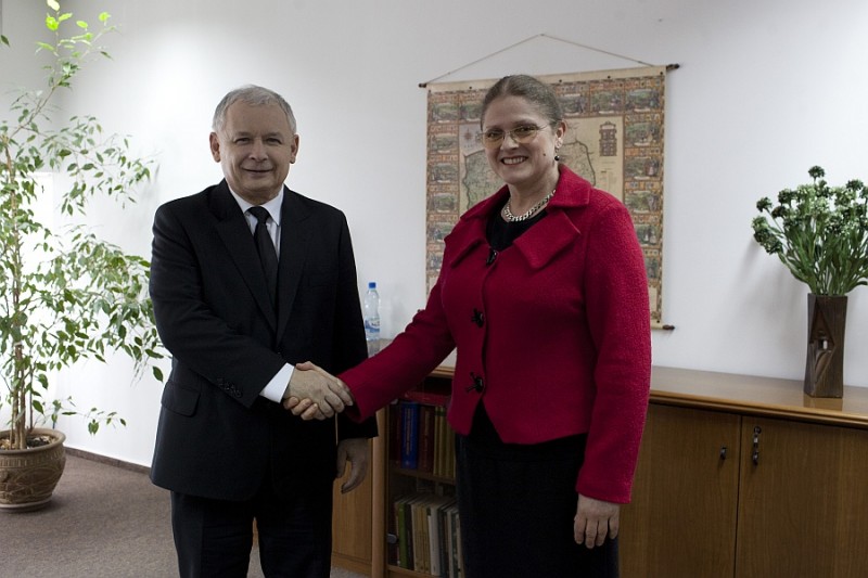 Profesor Krystyna Pawłowicz z prezesem PiS Jarosławem Kaczyńskim