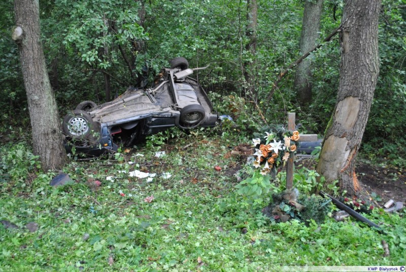 W tym tragicznym wypadku zginęła matka z dwójką małych dzieci (fot. podlaska.policja.gov.pl) 