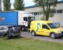 Zderzenie trzech samochodów przed Stora Enso: Jedna osoba w szpitalu [ZDJĘCIA] 