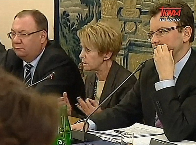 Arkadiusz Czartoryski (pierwszy z prawej) podczas posiedzenia połączonych komisji sejmowych ws. TV Trwam 