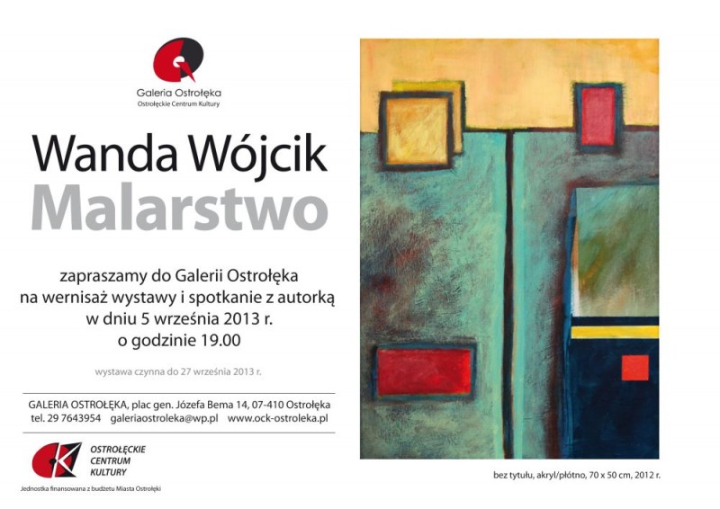 Wernisaż wystawy oraz spotkani z Wandą Wójcik odbędzie się w czwartek, 5 września