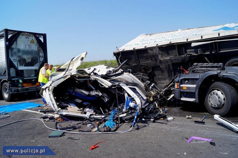 Śmiertelny wypadek na A2, fot. policja.pl