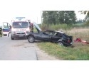 Poważny wypadek. Pijany kierowca BMW wjechał do rowu i dachował