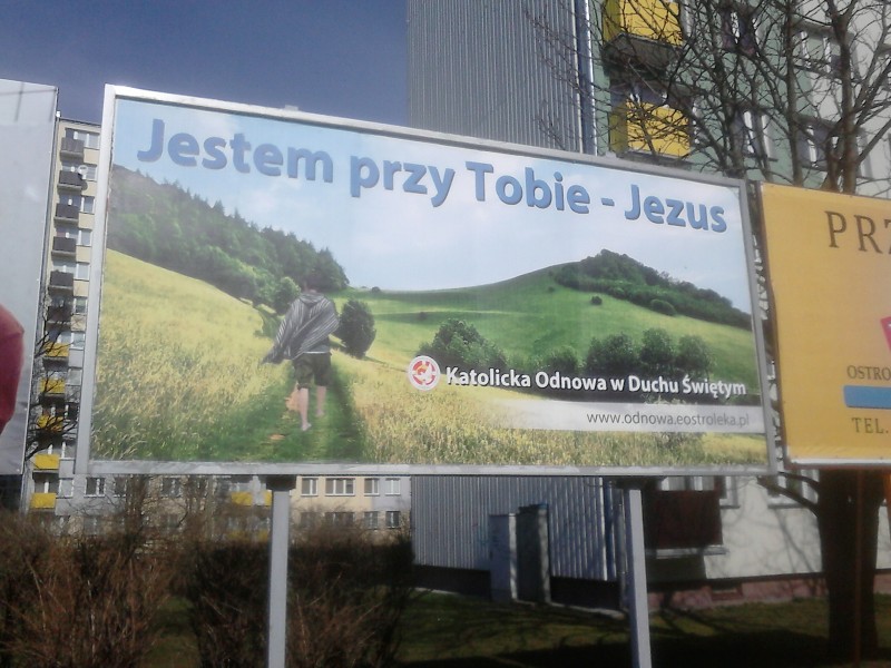 Jeden z ostrołęckich bilbordów akcji &#8222;JESTEM PRZY TOBIE &#8211; JEZUS, fot. eOstroleka.pl