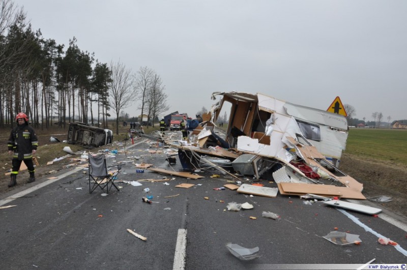  Karambol na krajowej 61, fot. podlaska.policja.gov.pl