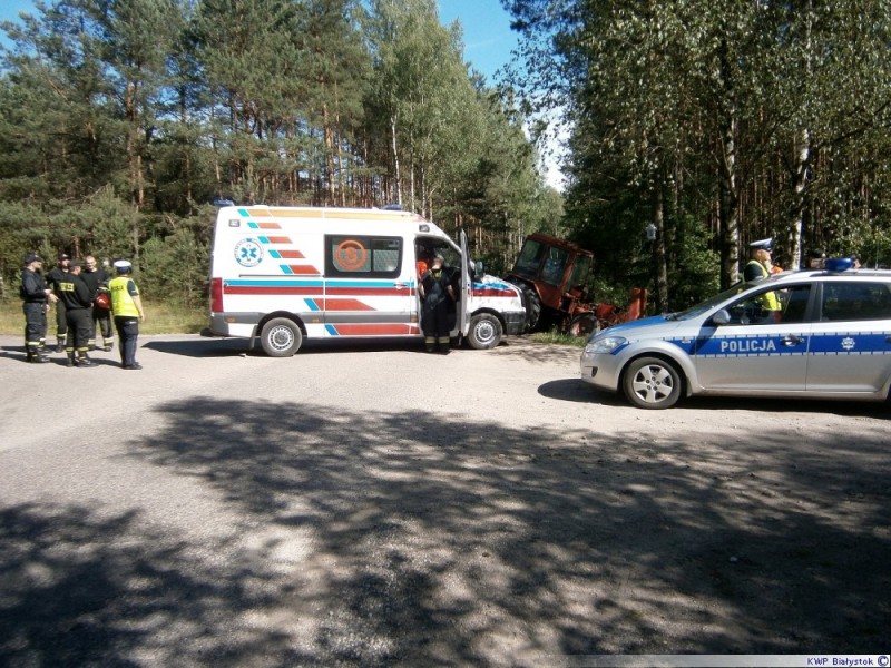 Śmiertelny wypadek, motocykl zderzył się z ciągnikiem, fot. podlaska.policja.gov.pl