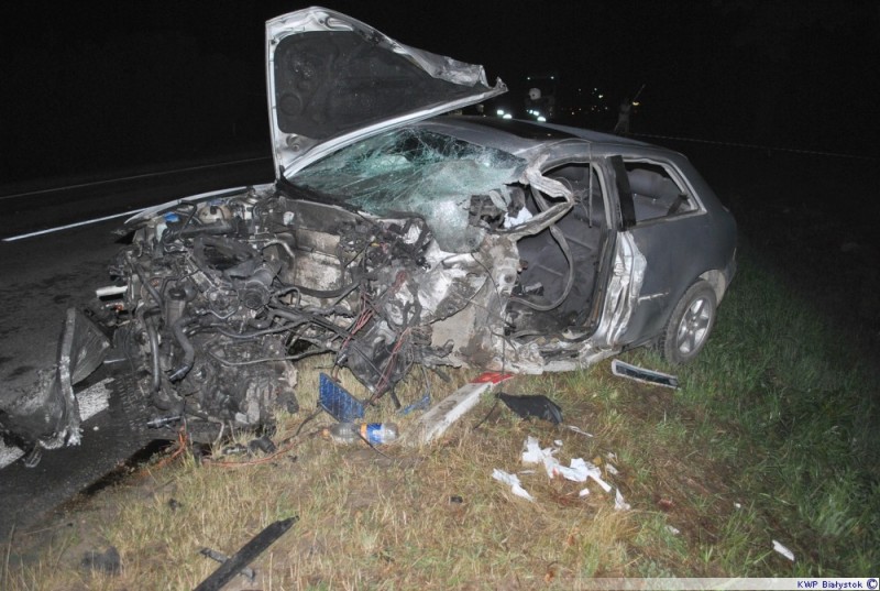 Śmiertelny wypadek na drodze krajowej 61, fot. podlaska.policja.gov.pl