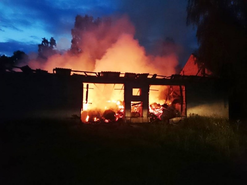 Pożar w Przytułach (fot. PSP w Ostrołęce)