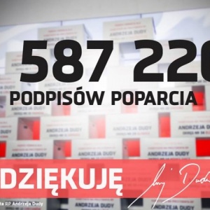 Prawie 1,6 mln podpisów na Andrzeja Dudę