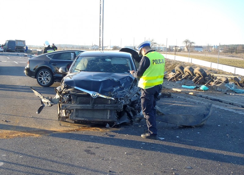 Karambol na obwodnicy Augustowa, fot. podlaska.policja.gov.pl