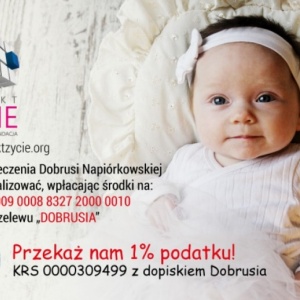 Przekażmy 1% podatku dla półrocznej Dobrusi z Ostrołęki