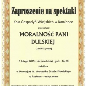 Moralność Pani Dulskiej w wykonaniu Koło Gospodyń Wiejskich w Kamionce