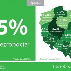 Bezrobocie w Polsce - sierpień 2016