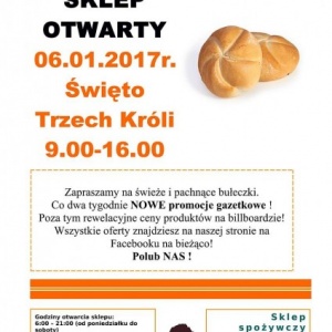 Sklep &#8222;CHORTEN&#8221; otwarty w Święto Trzech Króli