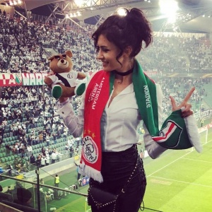 Miss Polski 2014, Ewa Mielnicka na meczu Legia vs. Ajax w Lidze Europy