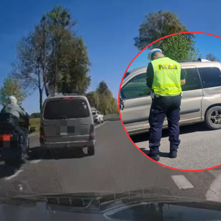 WIDEO: Motocyklista cudem uniknął śmierci na DK61! Szokujące nagranie