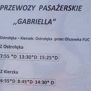 „Gabriella” wprowadza rozkład jazdy. Na początek Olszewka