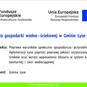 Poprawa Gospodarki wodno-ściekowej w Gminie Łyse - Etap II