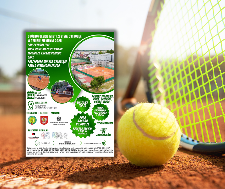 Tenisiści zagrają o Mistrzostwo Ostrołęki! A do tego wyjątkowy mecz pokazowy