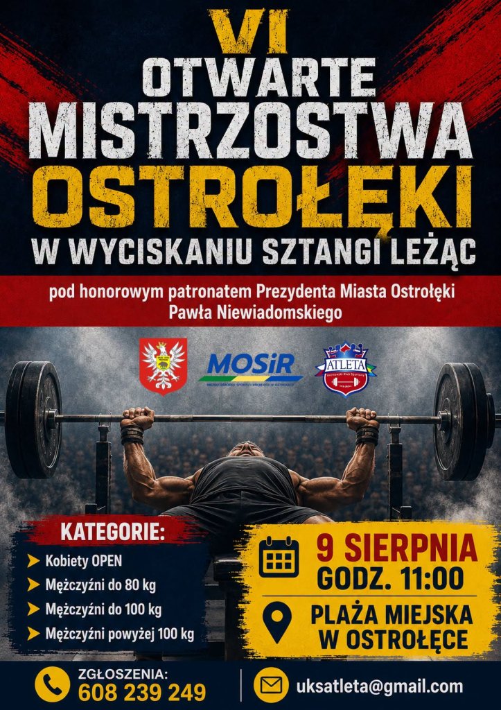Sztanga i plaża! Przed nami VI Otwarte Mistrzostwa Ostrołęki w wyciskaniu leżąc