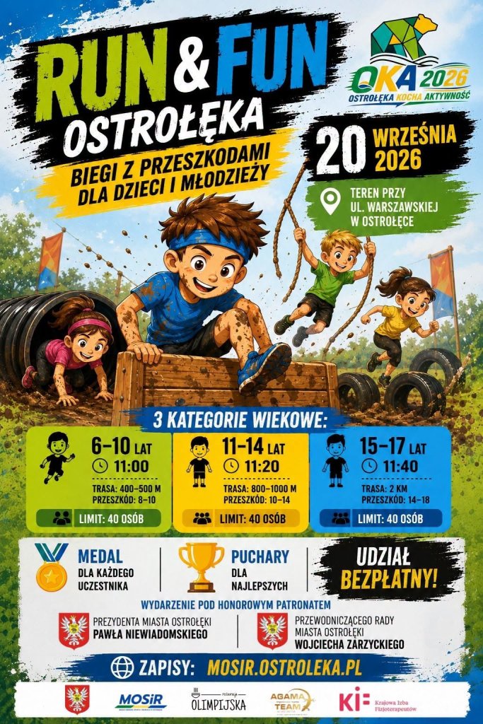 Można już się zapisywać! W Ostrołęce odbędzie się bieg z przeszkodami Run &amp; Fun