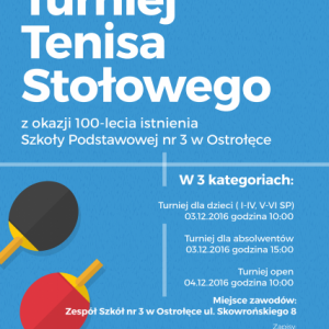 Weź udział w turnieju tenisa stołowego w Zespole Szkół nr 3