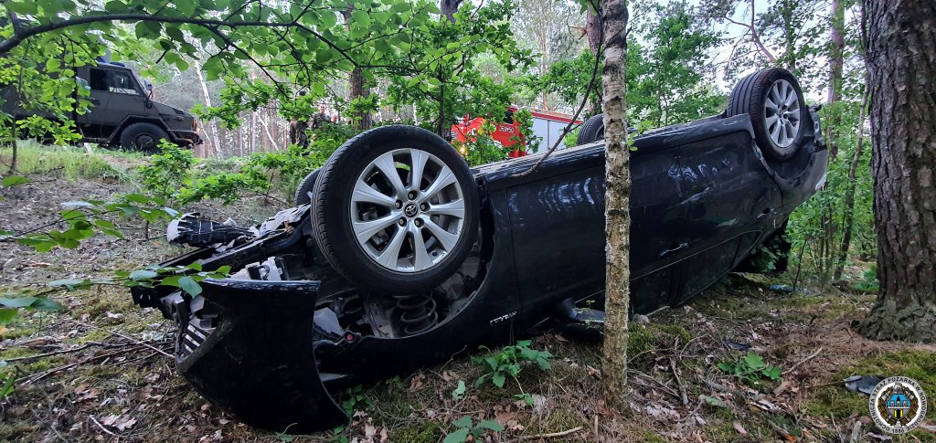 Wypadek na drodze wojewódzkiej nr 648 Nowogród - Stawiski, fot. OSP Nowogród