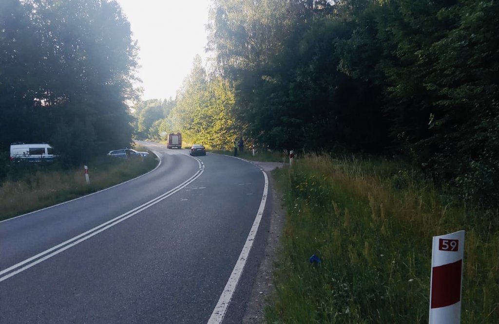 Wypadek z udziałem motocyklisty z Ostrołęki, fot. KPP Szczytno