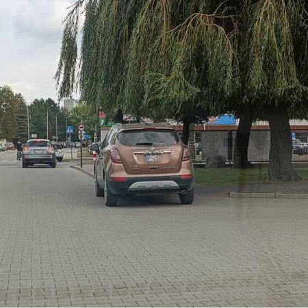 Parkowanie po chamsku. Kierowca w beżowym SUV-ie pokazał, że przepisy go nie obowiązują [WIDEO]