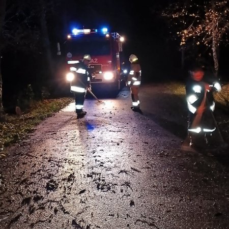 Wichura w powiecie ostrołęckim. Powalone drzewa na drogach