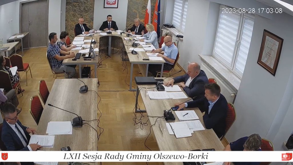 fot. kadr z transmisji sesji Rady Gminy w Olszewie-Borkach