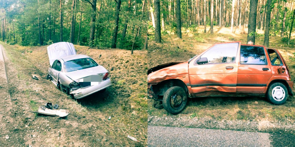 Wypadek na tysiąclatce, fot. KPP Maków Mazowiecki