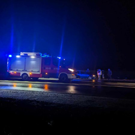 Wypadek na DK-61 w Teodorowie. Pieszy potrącony przez samochód [ZDJĘCIA]