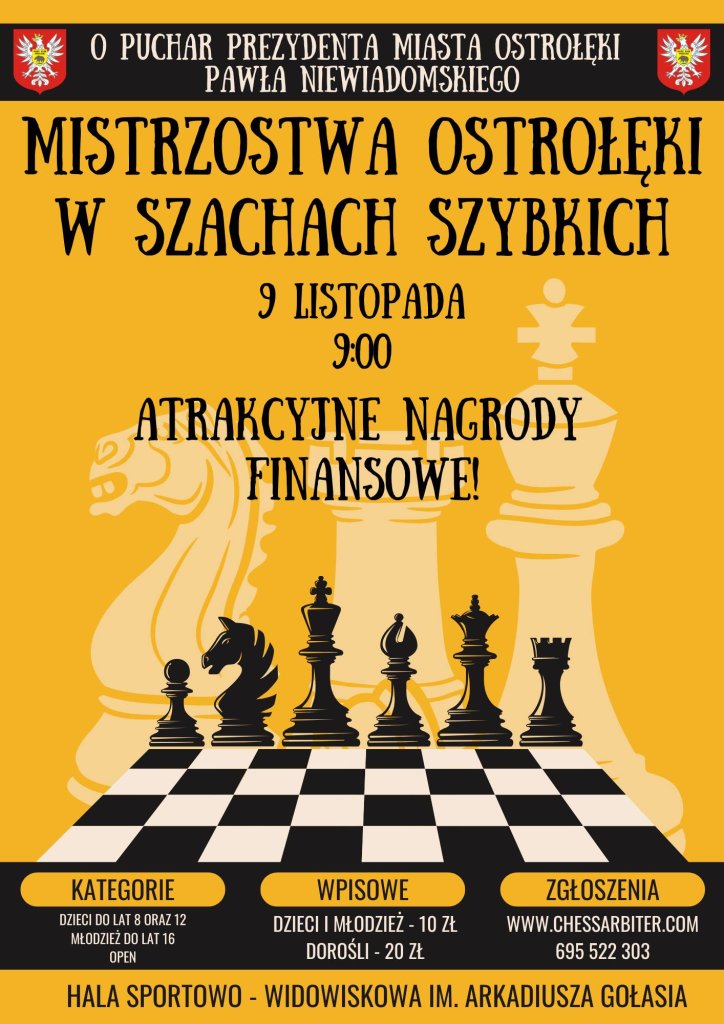 Mistrzostwa Ostrołęki w szachach szybkich! Zgłoś się!