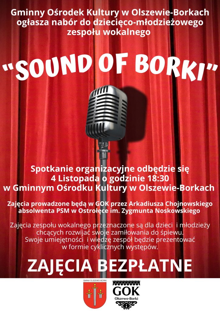 Talenty z gminy na scenę! W Olszewie-Borkach powstaje nowy zespół wokalny!