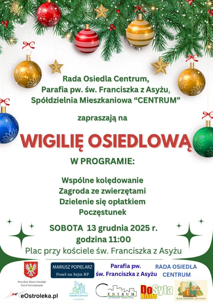 Osiedle Centrum zaprasza na wspólne świętowanie! Wigilia osiedlowa już wkrótce!