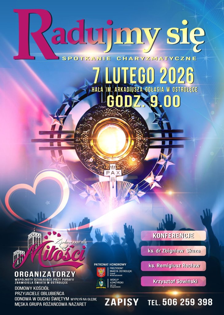 Spotkania charyzmatyczne pn. "RADUJMY SIĘ" w Ostrołęce [ZAPISY]