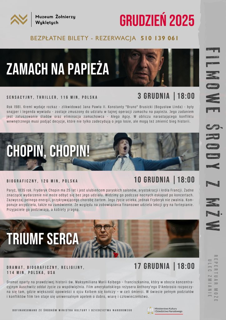 Filmowe środy z MŻW - repertuar na grudzień 2025