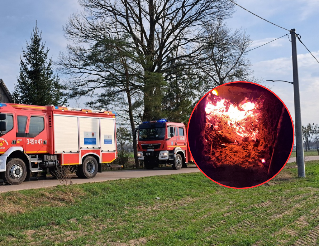 Pożar sadzy, traw i drzew. Wszystko w jednej wsi