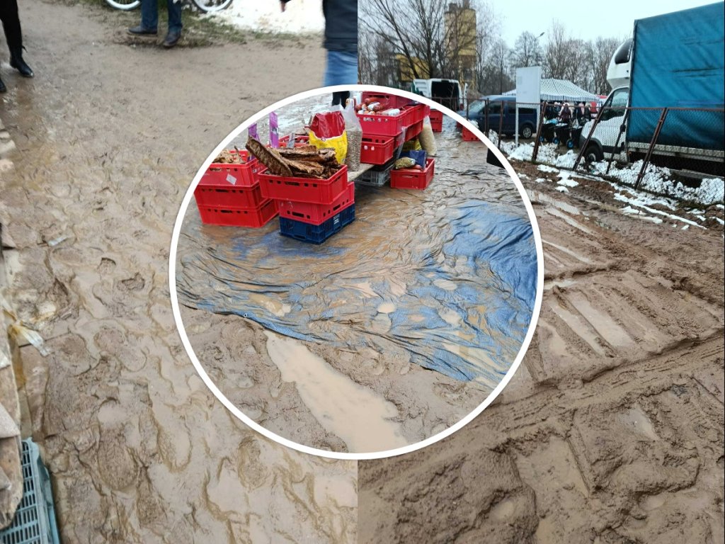 Handel w błocie. Gmina Myszyniec zapowiada podjęcie działań [ZDJĘCIA]