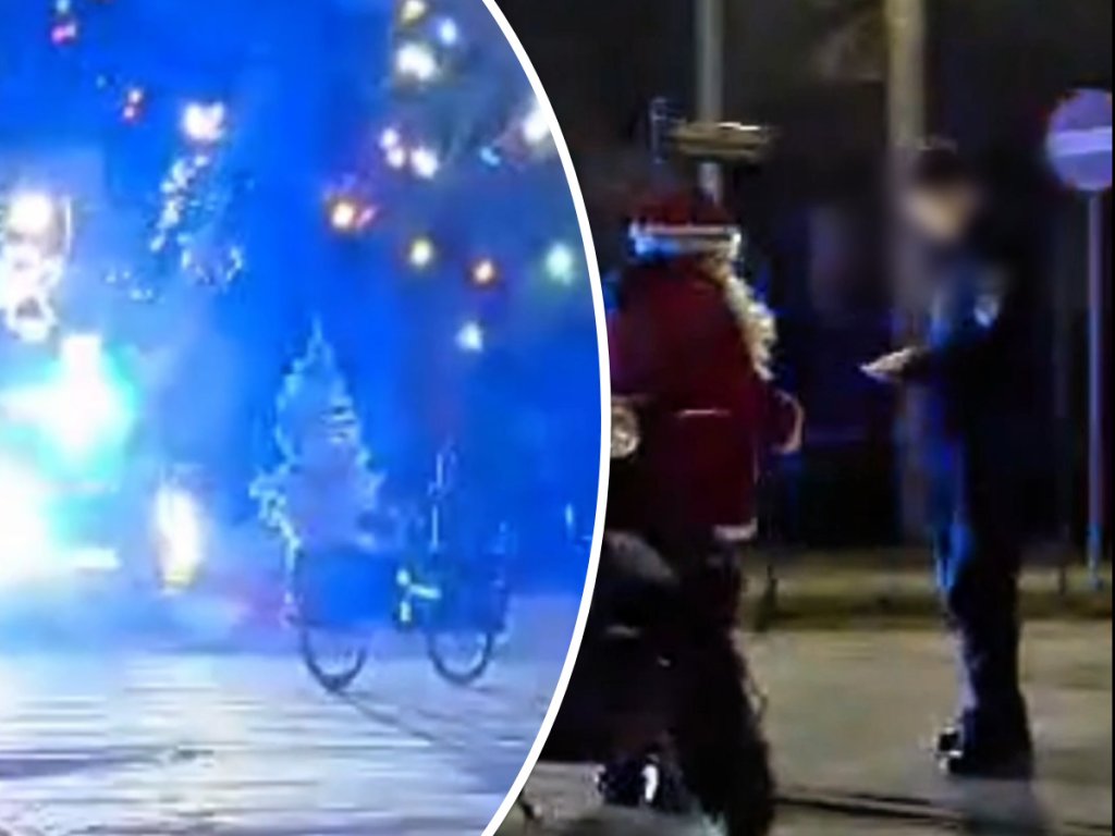 Nietypowa akcja w wigilię. Święty Mikołaj zatrzymany przez policję! Dlaczego? [WIDEO]
