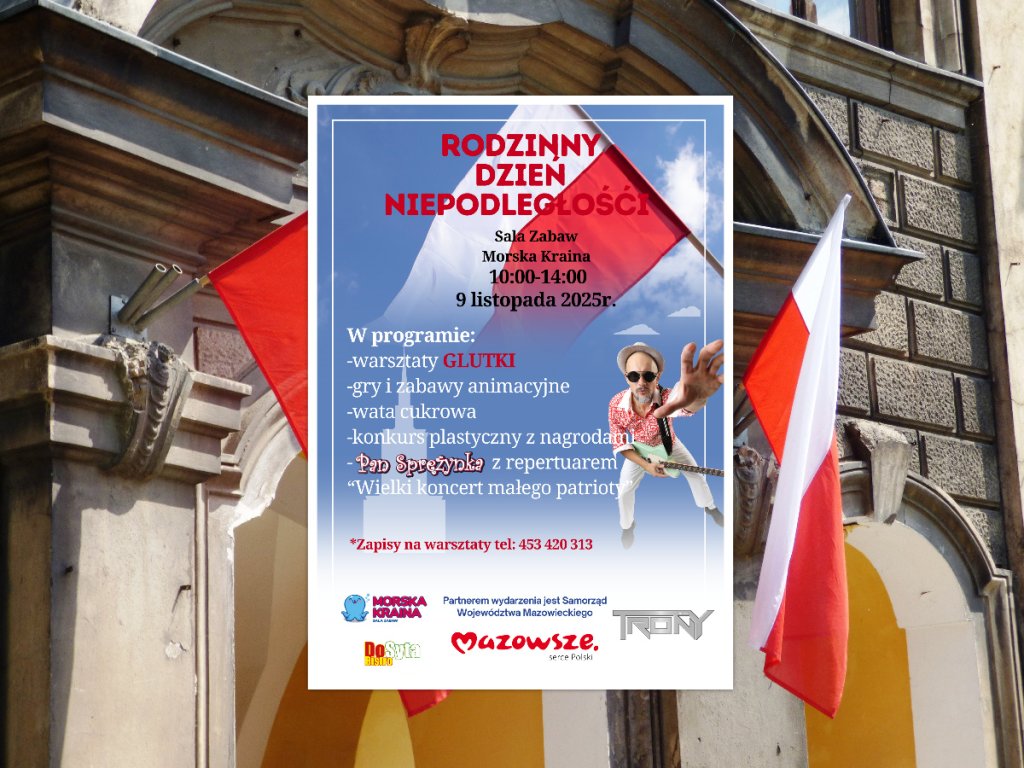 Rodzinny Dzień Niepodległości 2025. Warsztaty, konkurs i Pan Sprężynka! [ZAPISY]