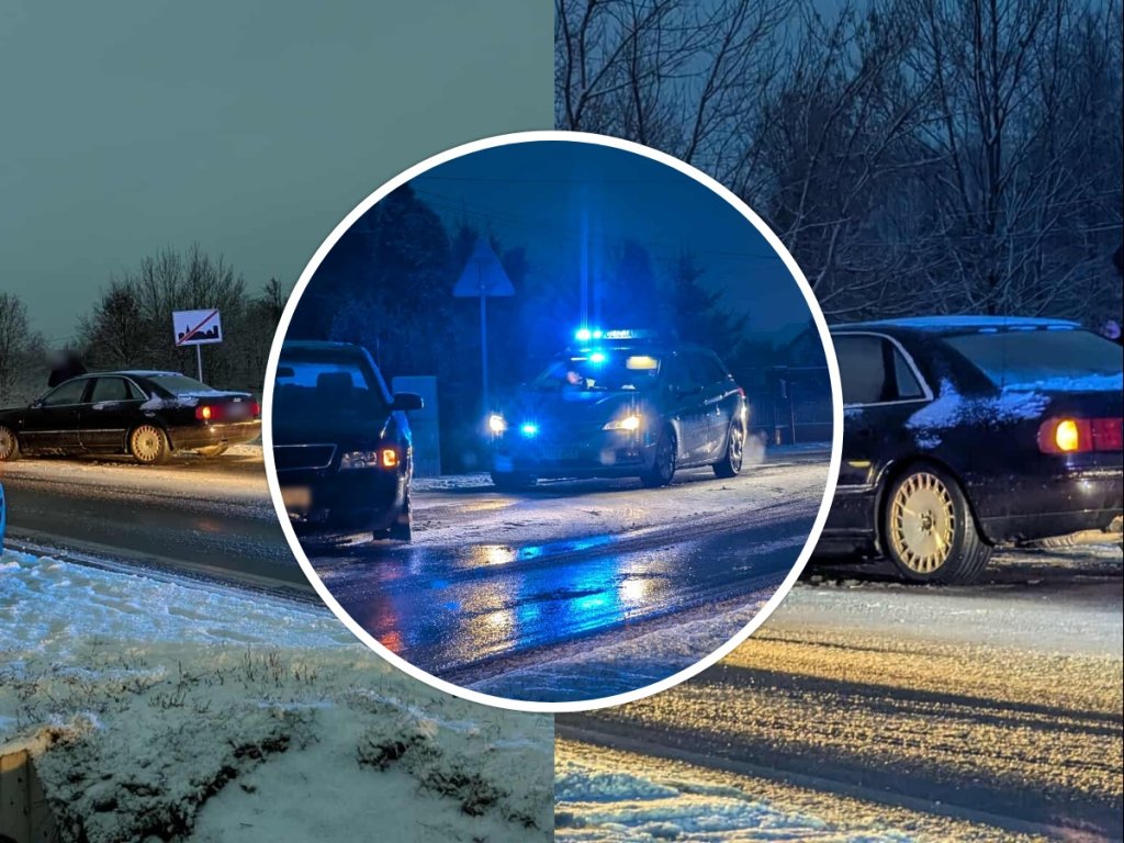 Trudne warunki na drogach w regionie. Niektórych kierowców zima zaskoczyła [ZDJĘCIA]